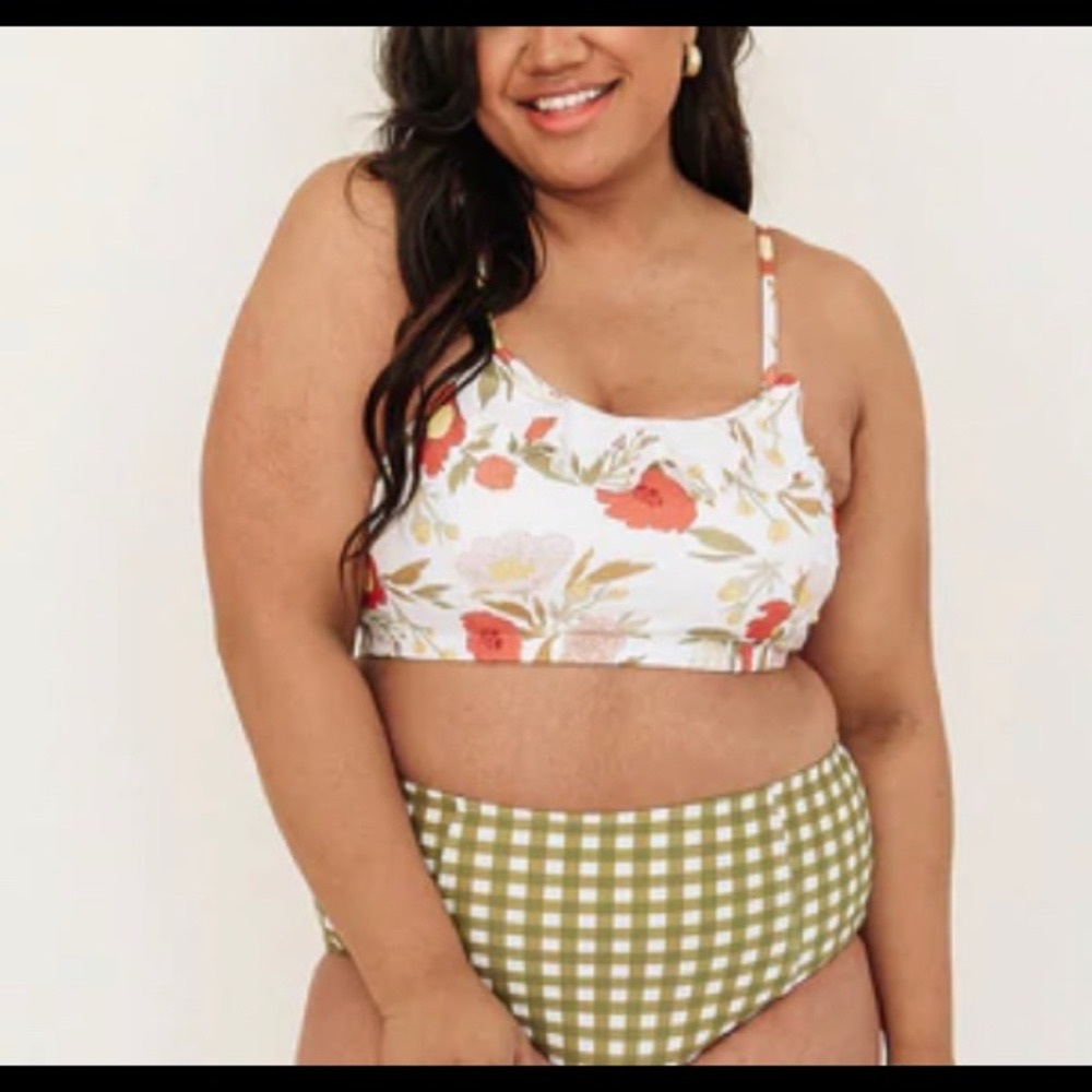 NWT, Plus size Swim, bralette, bikini tops, swim top, white, NEW, Lime Ricki